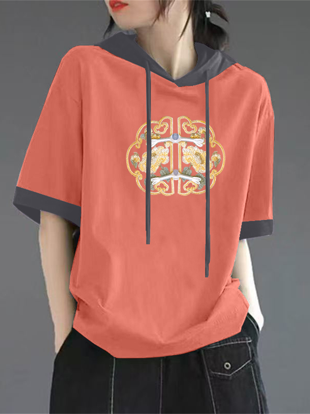 Red Pure Cotton Short Sleeve T - Streetwear Brand Hoodies 评论和价格
