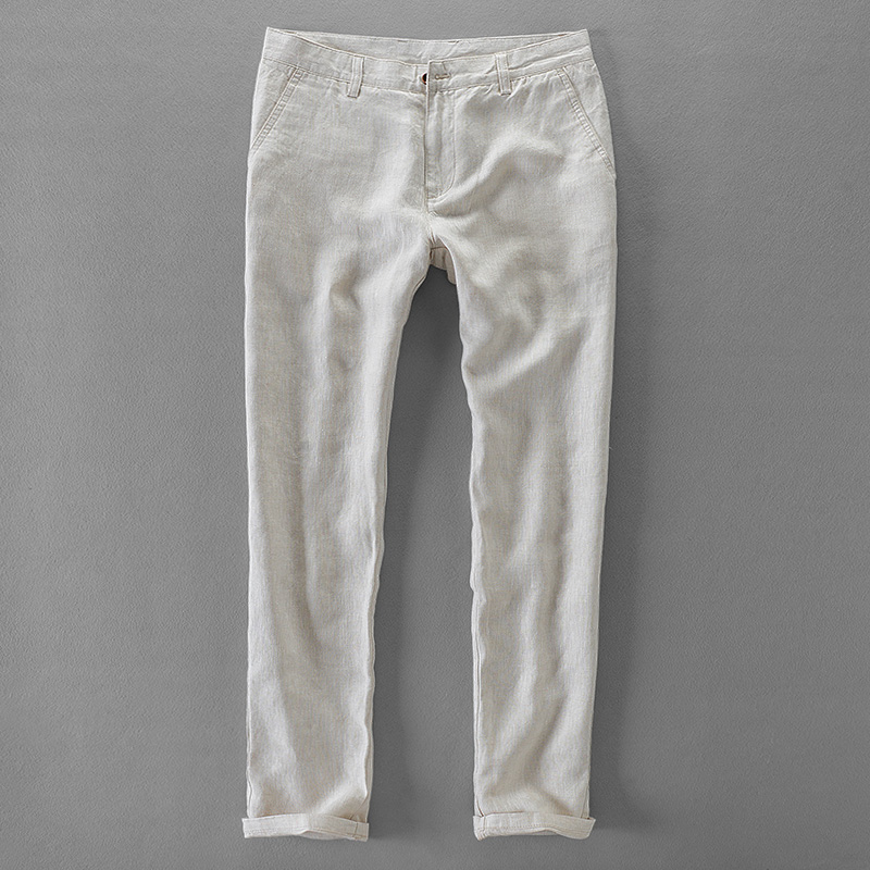 New Designer Pure Linen Fashio - Streetwear Brand Pants 评论和价格