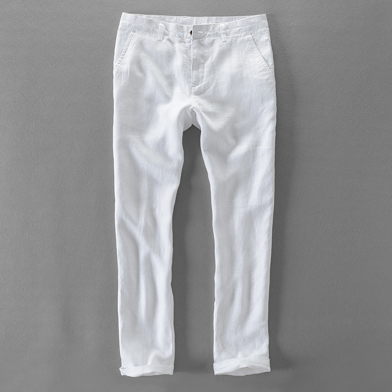 New Designer Pure Linen Fashio - Streetwear Brand Pants 评论和价格
