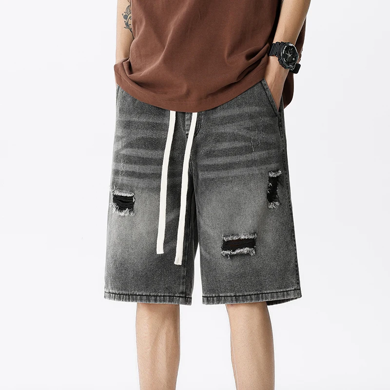 Summer Thin Denim Shorts Men's - Streetwear Brand Pants 评论和价格