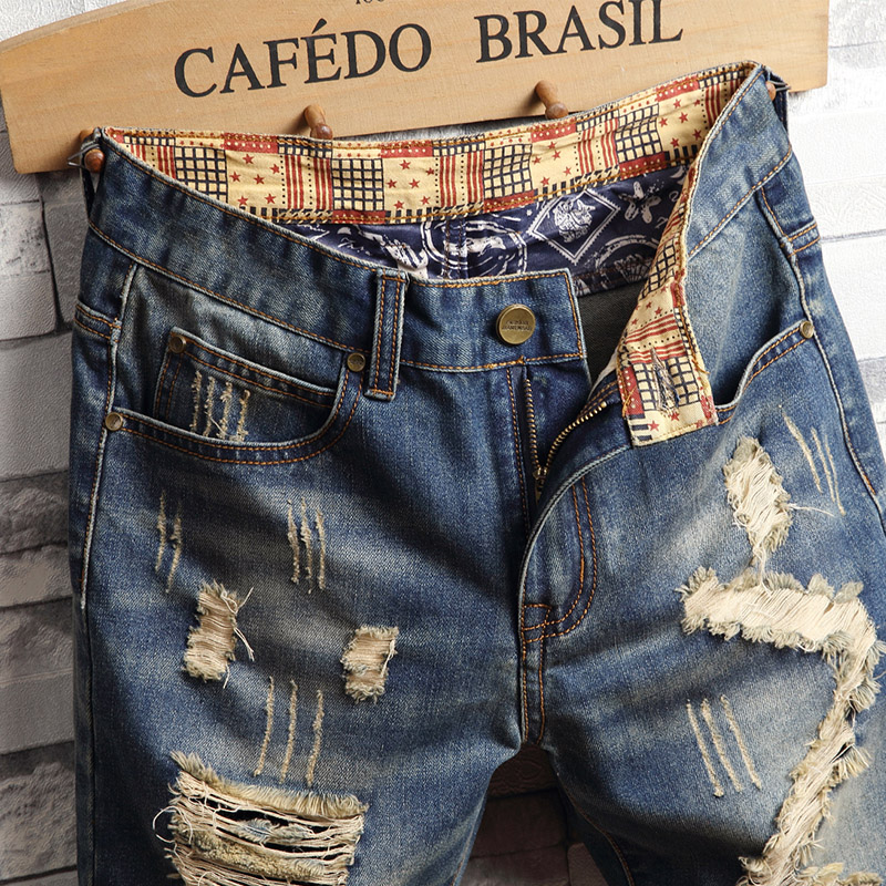 Ripped Hip-hop Denim Shorts Me - Streetwear Brand Pants 评论和价格