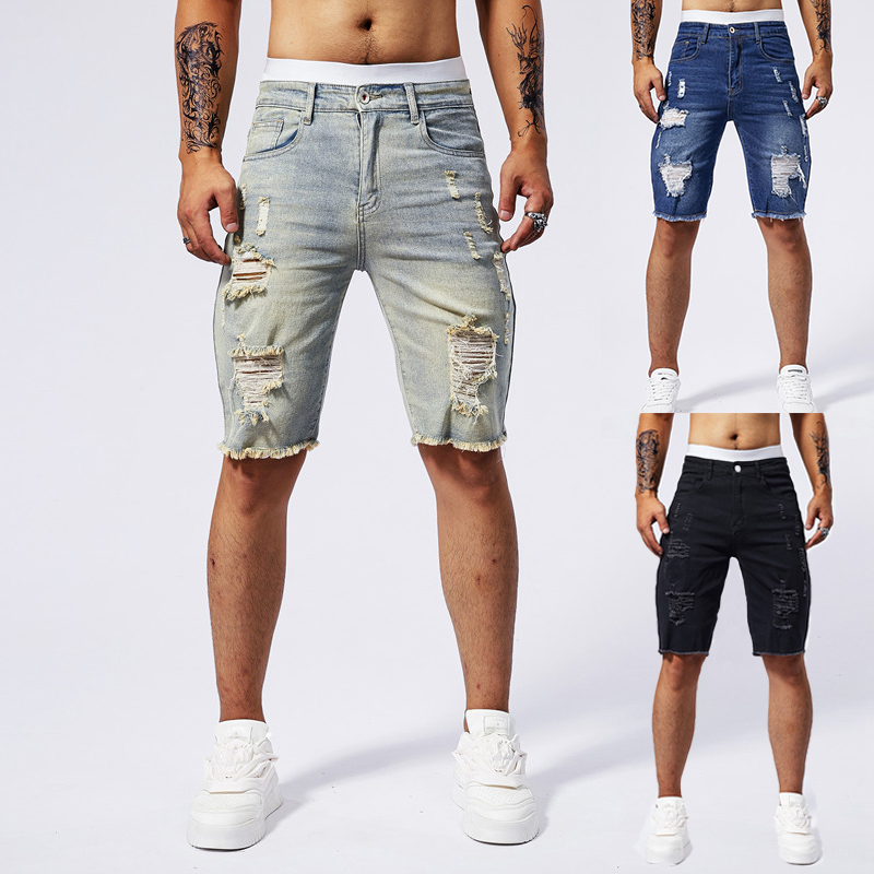 2025 Summer New Men's Ripped D - Streetwear Brand Vintage 评论和价格