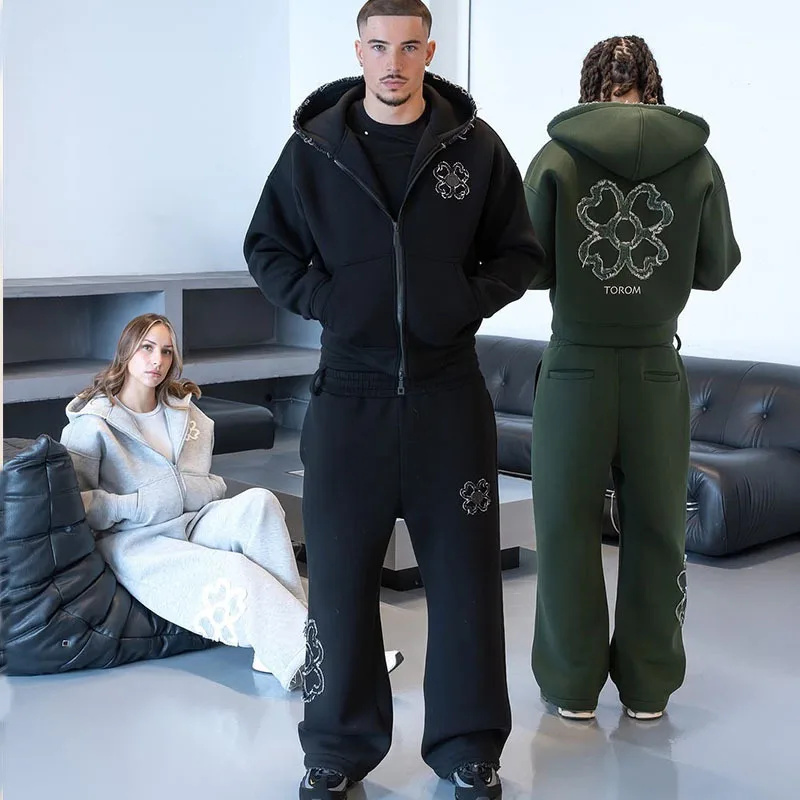 Spring Autumn Oversized 4 Leaf - Streetwear Zipper 评论和价格