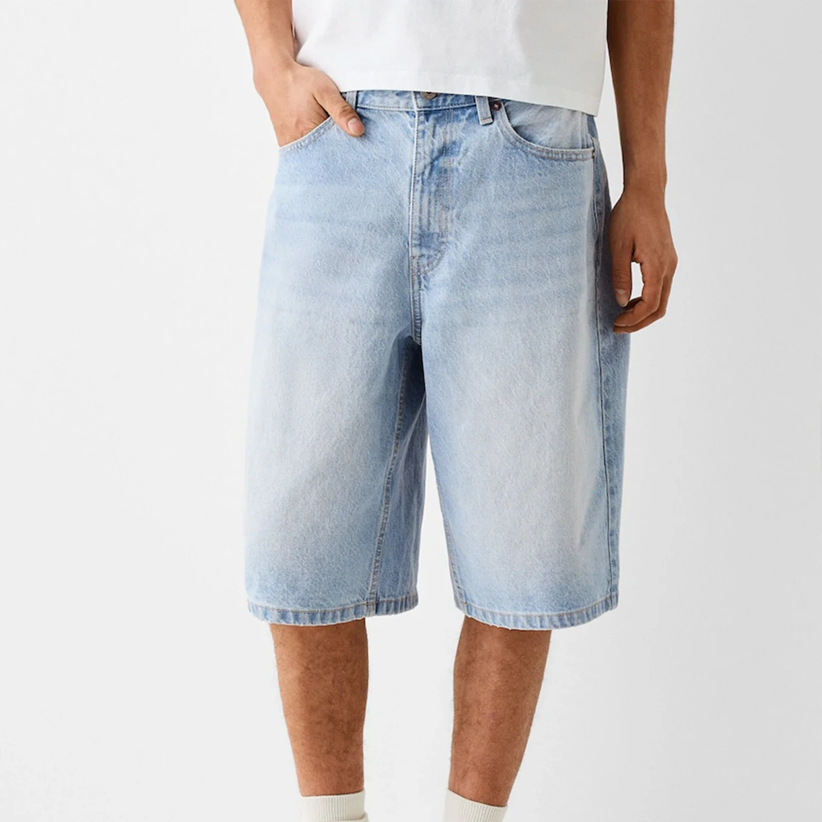 Baggy Jeans Shorts for Men Cas - Fear Of God Essential 评论和价格