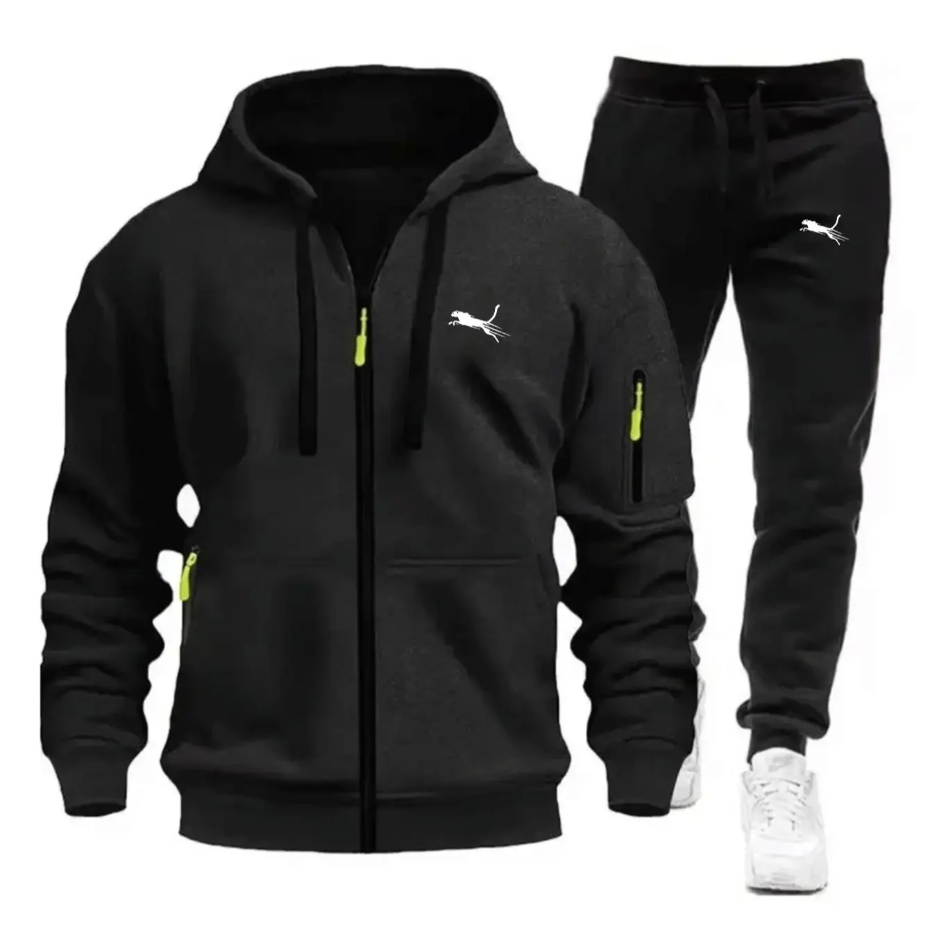Men Casual Sweatshirt Suit Dai - Streetwear Zipper 评论和价格