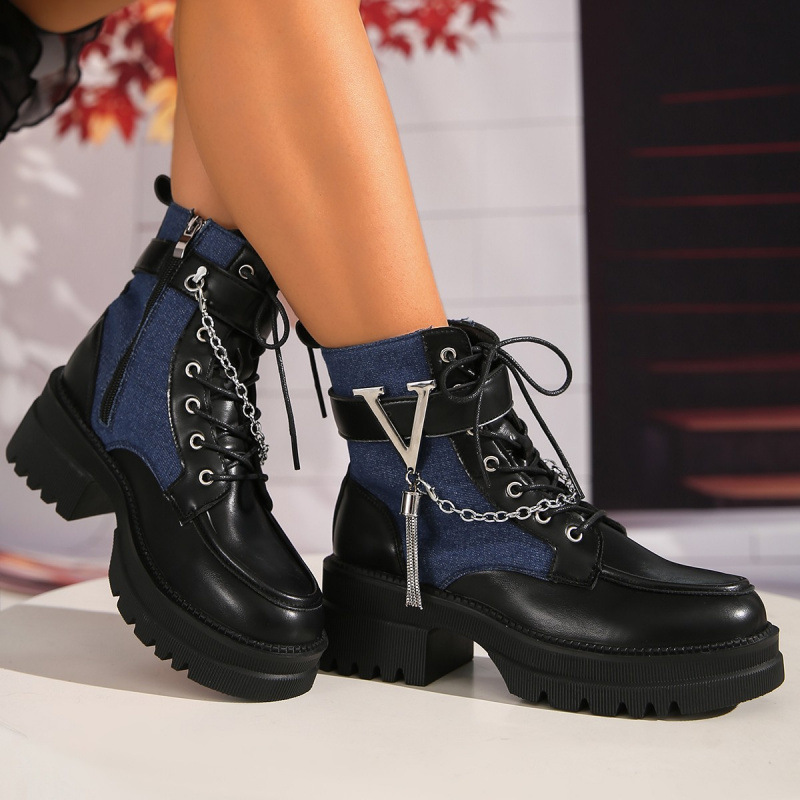 Womens Gothic Spliced Platform - Streetwear Zipper 评论和价格
